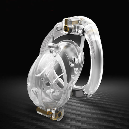 Double Key Bird Cock Cage Clear Include 4 Rings