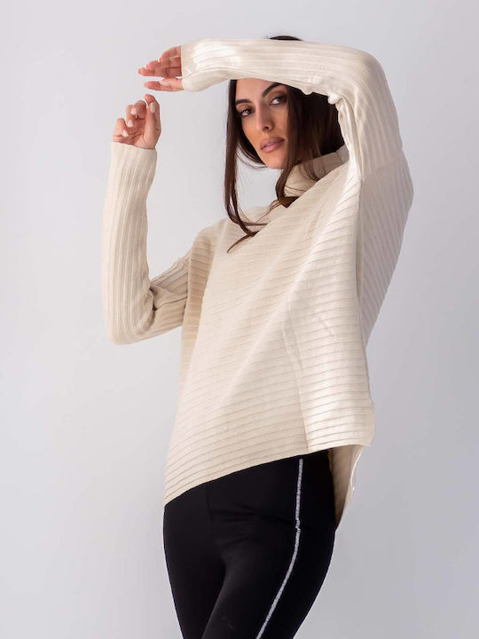 Damen Langarm Pullover Beige