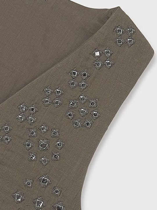 Mädchenkleid Langärmelig Set aus 2 mit Mantel Grün
