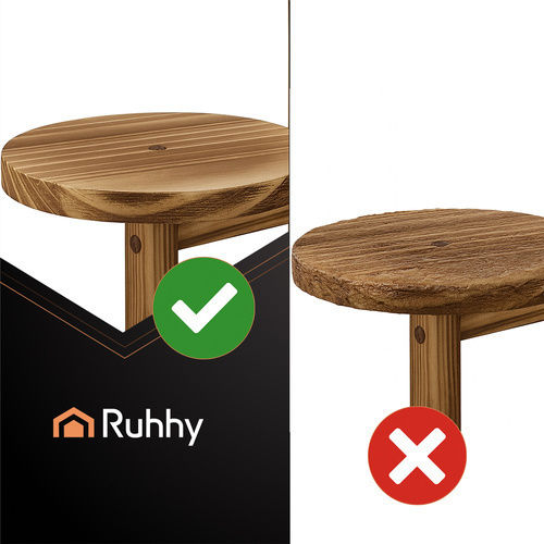 Ruhhy Pot Stand Wooden Beige