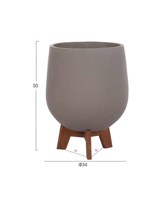 HomeMarkt Tryll Set 3 Pots Wooden Grey