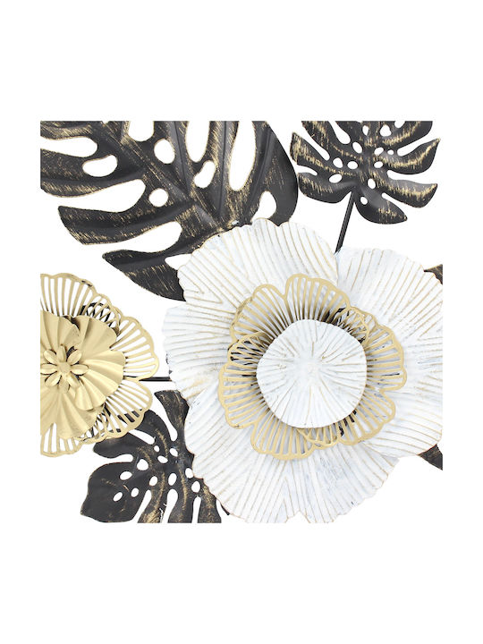 Keskor Decorative Wall Decor made of Metallic Flowers 67x35cm 1pcs