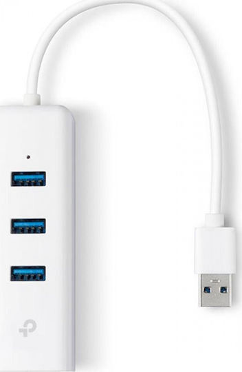 TP-LINK Ue330 v4 Hub 10 Anschlüsse mit USB-A / Ethernet Verbindung Weiß