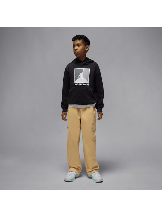Fleece Kids Sweatshirt with Hood and Pockets Black  Essentials