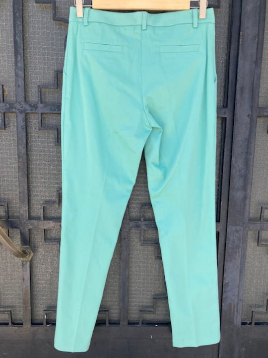Women's Fabric Trousers Turquoise