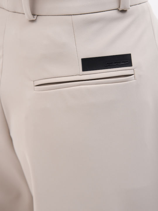 Women's High-waisted Fabric Trousers in Loose Fit Gray