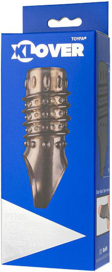 Toyfa Xlover Penis Sleeve Enlargement Tpe Transparent Black 10.5 Cm