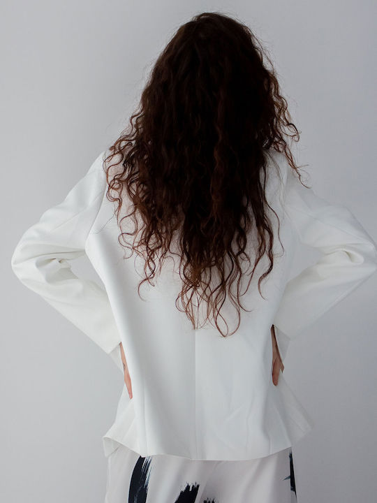 Sotris Long Women's Blazer White