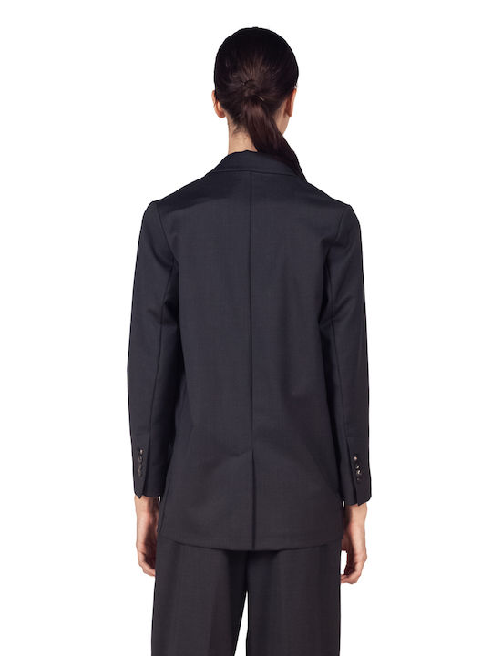 RRD Long Women's Double Breasted Blazer Black
