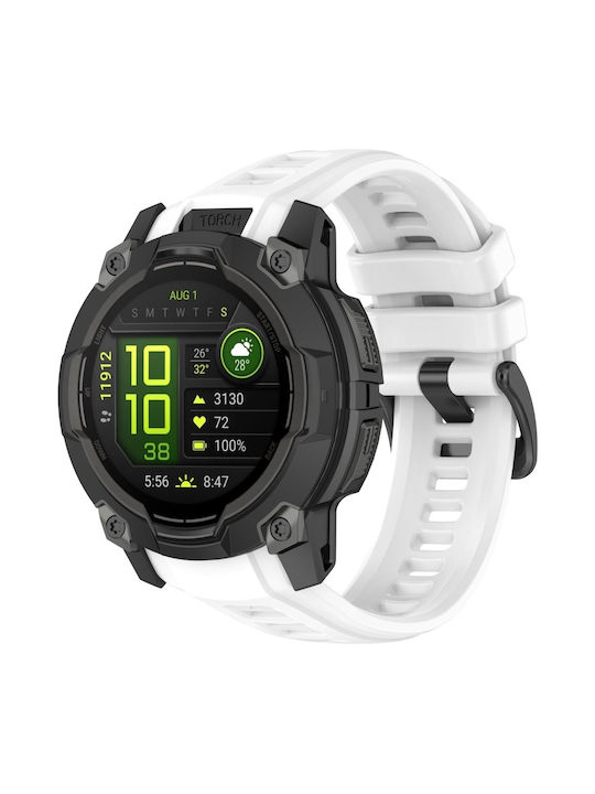 Curea din Silicon Garmin Instinct 3 45mm Alb