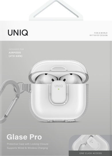 Uniq Glase Case Silicone with Hook in Transparent color for Apple AirPods Pro