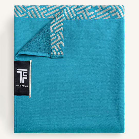 Feel & Touch Beach Towel Cotton Light Blue 180x90cm.
