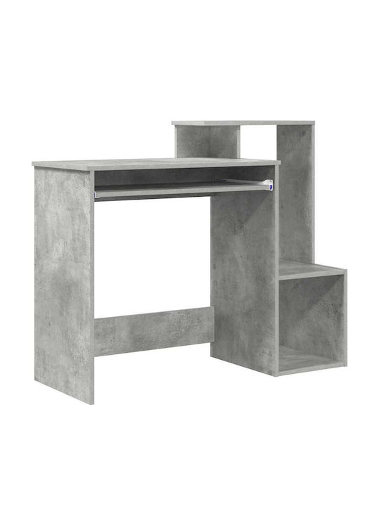 vidaXL Computer Büro Beton Holz Grau Beton 106x40x88.5cm