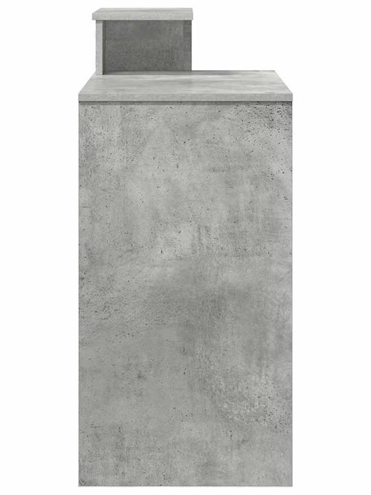 vidaXL Computer Büro Beton Holz Grau Beton 106x40x88.5cm