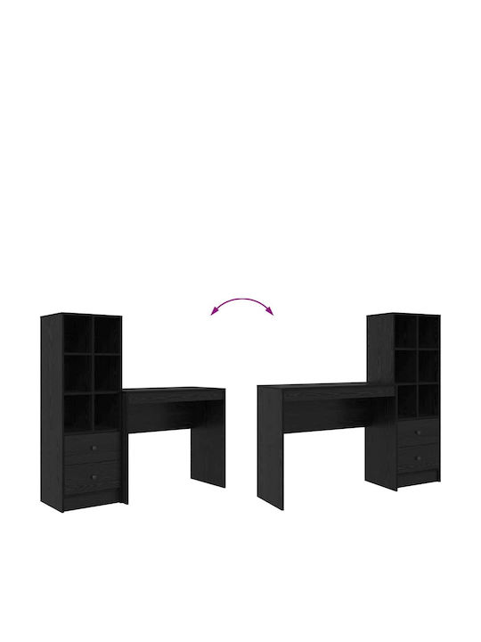 Desk Wooden Black Oak 90x40x76cm