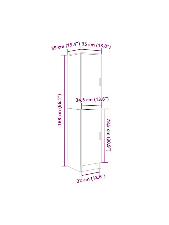 Bufet Grey Sonoma 35x39x168cm