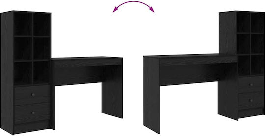 Desk Wooden Black Oak 100x40x76cm