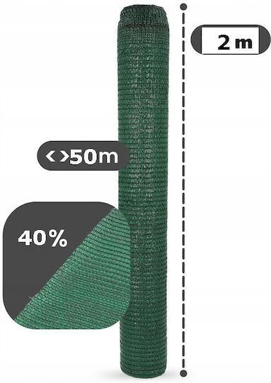 Plasă de umbră Verde 2x50m 50gr/m²