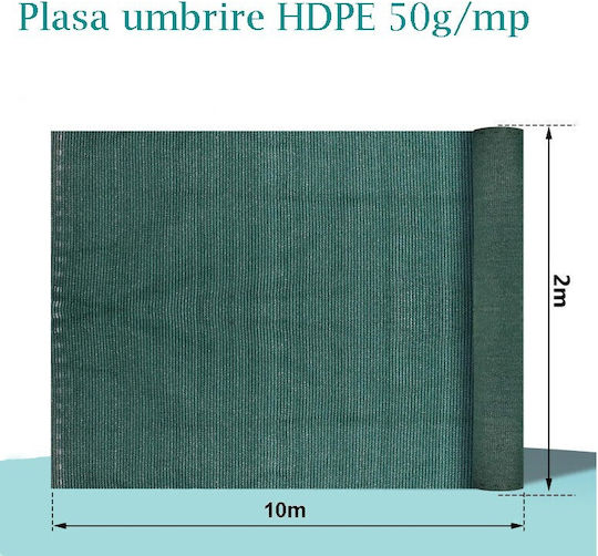 Shade Net Green in Roll 2x10m 50gr/m²