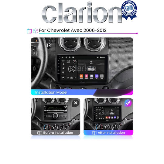 Clarion Sistem Audio Auto pentru Chevrolet Aveo 2006 > 2010 (Bluetooth/USB/WiFi/GPS/Apple-Carplay/Android-Auto)