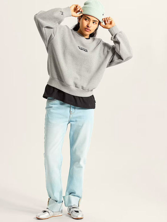 Upworn Retro Crew Γυναικείο Φούτερ Γκρί
