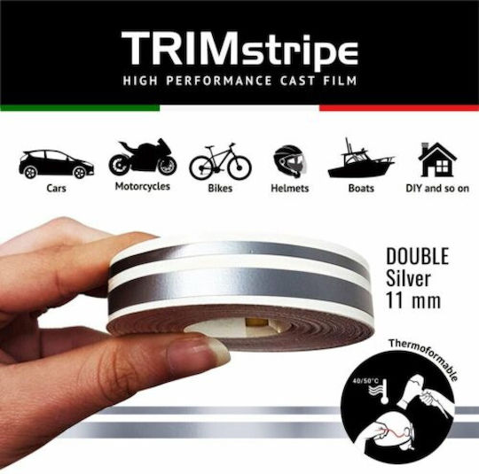 Quattroerre Car Tape Stickers in Silver Color 1pcs