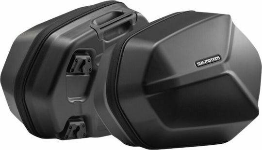 SW-Motech Aero ABS Motorcycle Hard Side Case Set 25lt in Black Colour