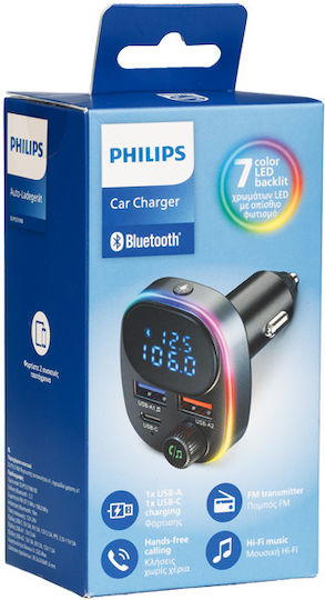 Philips FM Car Transmitter with Type-C / USB / Bluetooth