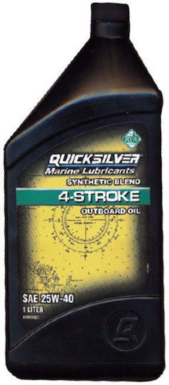 Quicksilver 25W-40 Semi-Synthetic Boat Lubricant Four-stroke Outboard  Engine Oil 1lt 03948-1