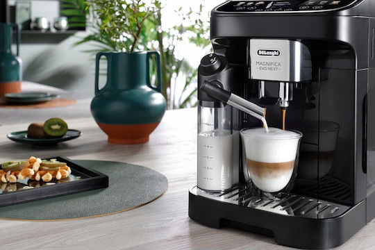 De'Longhi Magnifica Evo Next Αυτόματη Μηχανή Espresso 1450W Πίεσης 15bar για Cappuccino Μαύρη ECAM310.60.GB