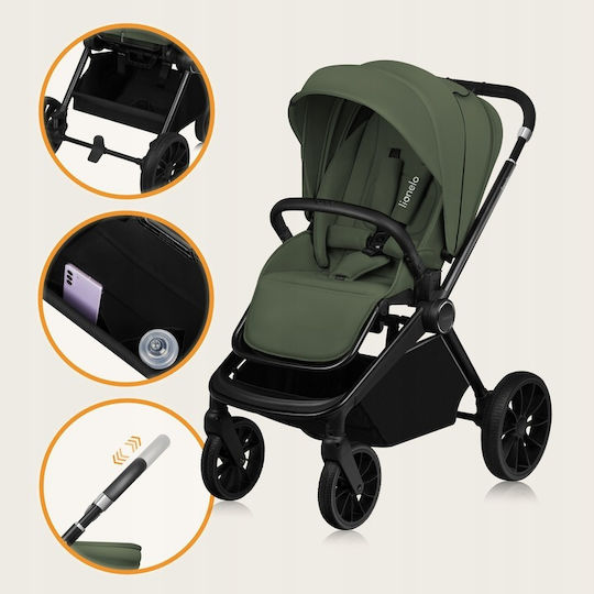 Lionelo Mika Plus Verstellbar 3 in 1 Baby Kinderwagen Geeignet für Neugeborene Green Olive