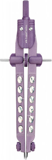 Faber-Castell Factory Sparkle Plastic Compass in Case Purple