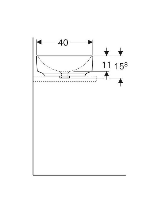 Geberit VariForm Надеждна мивка Порцелан 55x40x11см Бял
