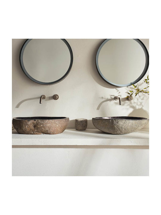 Каменна мивка за плот 40x50см Fossil Vero Riverstone 50-60