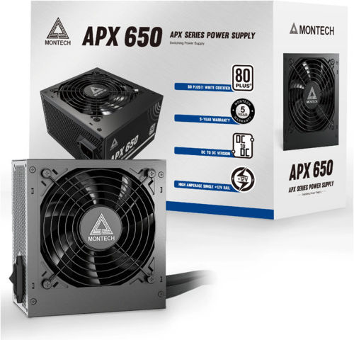 Montech APX 650W 650W Черен Компютърно захранване Пълен кабел