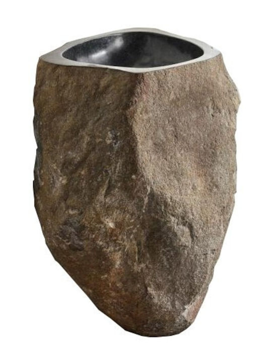 Fossil Επικαθήμενος Νιπτήρας Πέτρινος 45x45x90cm Grey