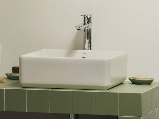 Roca The Gap Επικαθήμενος Νιπτήρας Πορσελάνης 39x37x13cm Λευκός