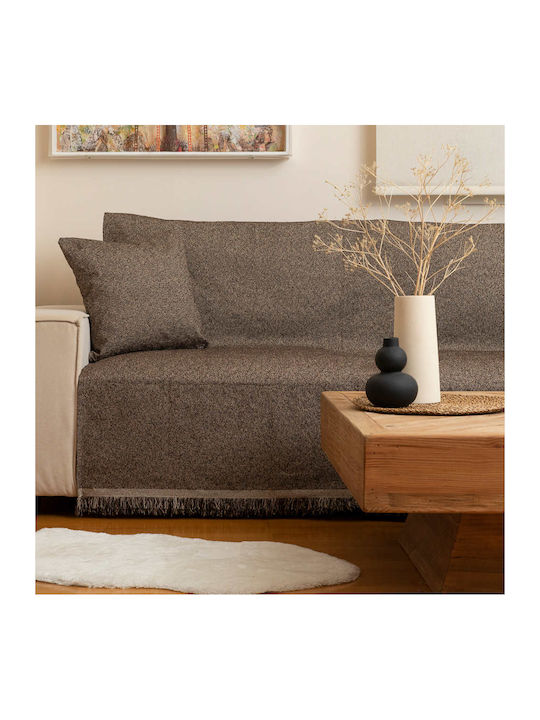 Borea Plexis Sesselüberwurf Chenille 150x180cm Braune Herstellerfarbe