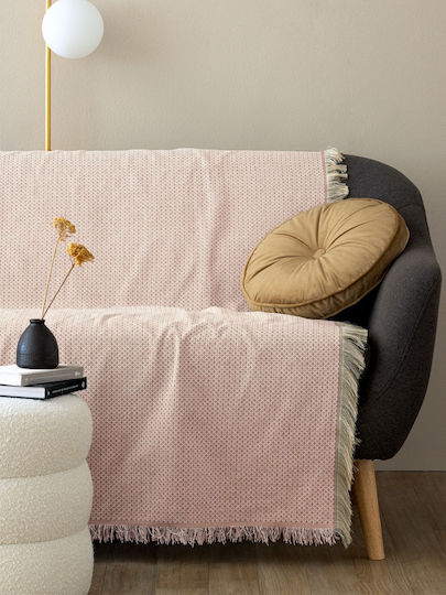 Palamaiki Zeta Sofa Throw 2 Seater Chenille 180x250cm Pink