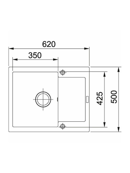 Franke Maris Mrg 611-62 1140564388 Drop-In Chiuvetă din Granit Sintetic L62xW50cm Piatră gri