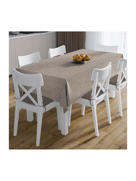 Dimcol Τραπεζομάντηλο Αλέκιαστο Σετ 2τμχ Houndstooth 473 Beige 140x140εκ.