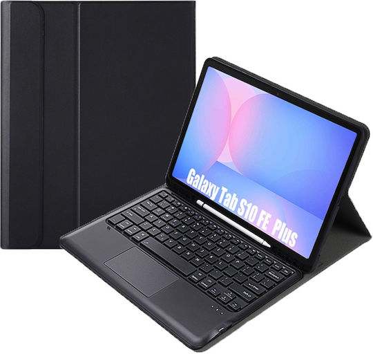 Bluetooth Keyboard Case Touchpad Samsung Galaxy Tab S10 Fe+ Plus X620/x626b in English US – Black