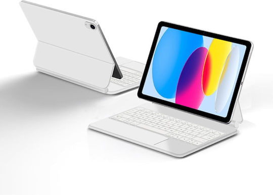 Flip Cover with Keyboard in English US White (iPad 11" 2025 iPad 10.9" 2022)