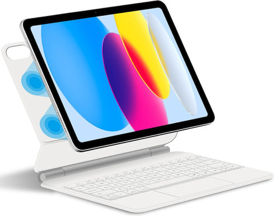 Flip Cover with Keyboard in English US White (iPad 11" 2025 iPad 10.9" 2022)
