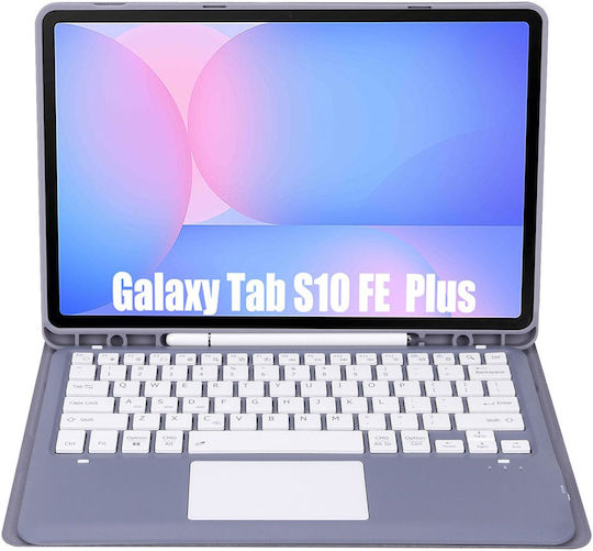 Samsung Galaxy Tab S10 FE+ Plus X620/X626B Bluetooth Tastatur Touchpad Lila
