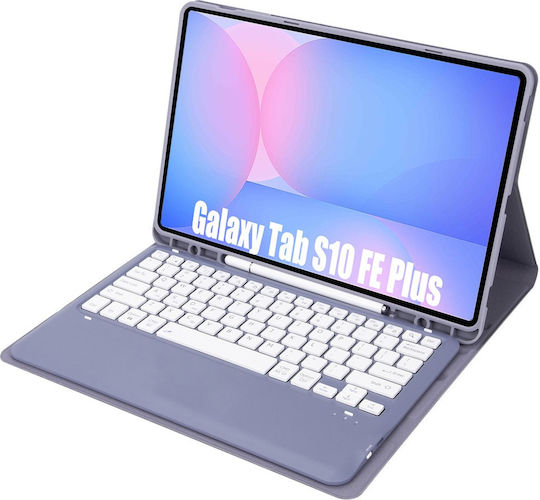 Bluetooth Keyboard Case Samsung Galaxy Tab S10 Fe+ X620 X626b in English US Purple