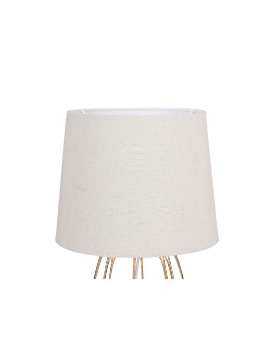 Ostaria Metal Table Lamp for Socket E27 with Beige Shade and Base