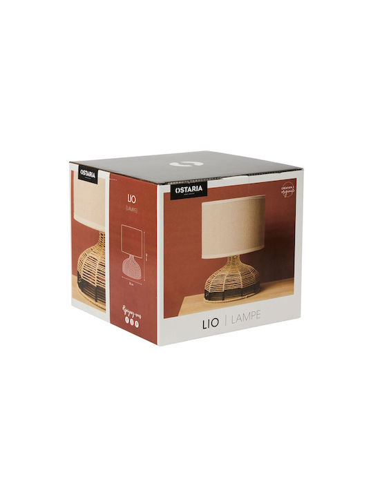 Ostaria Table Lamp from Rope for Socket E27 with Beige Shade and Base