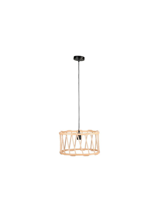Ostaria Pendant Light Black with Rope for Socket E27