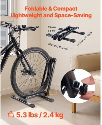 Vevor Foldable Bike Rack 20 To 29 Inch Mountain & Road Bikes Storage Stand